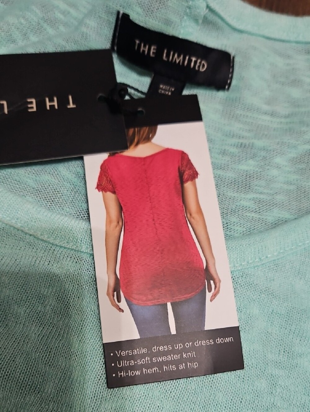 The Limited Mint Green Lace Sleeve Scoop Neck Tee - Picture 10 of 11